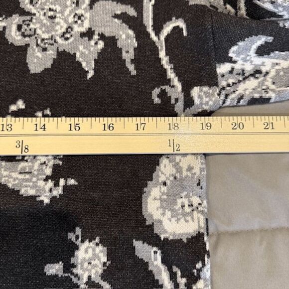 Cynthia Rowley Mock Neck Sweater Black Gray Floral Print Oversized XS - Picture 6 of 9